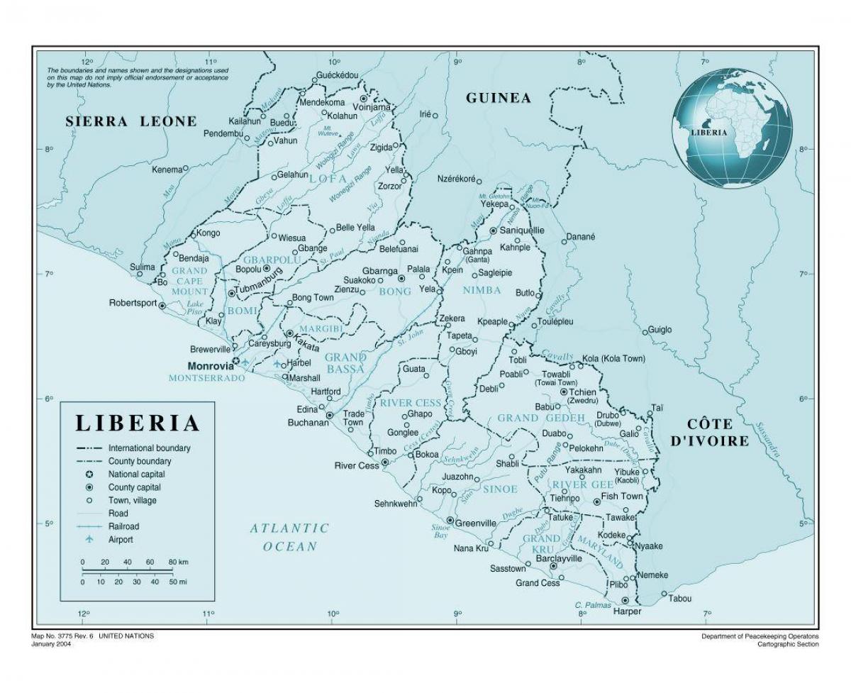 mappa della Liberia airport