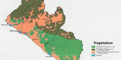 Mappa della mappa della vegetazione della Liberia