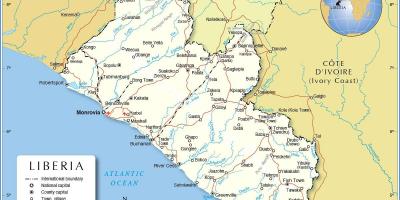 Mappa della Liberia africa occidentale