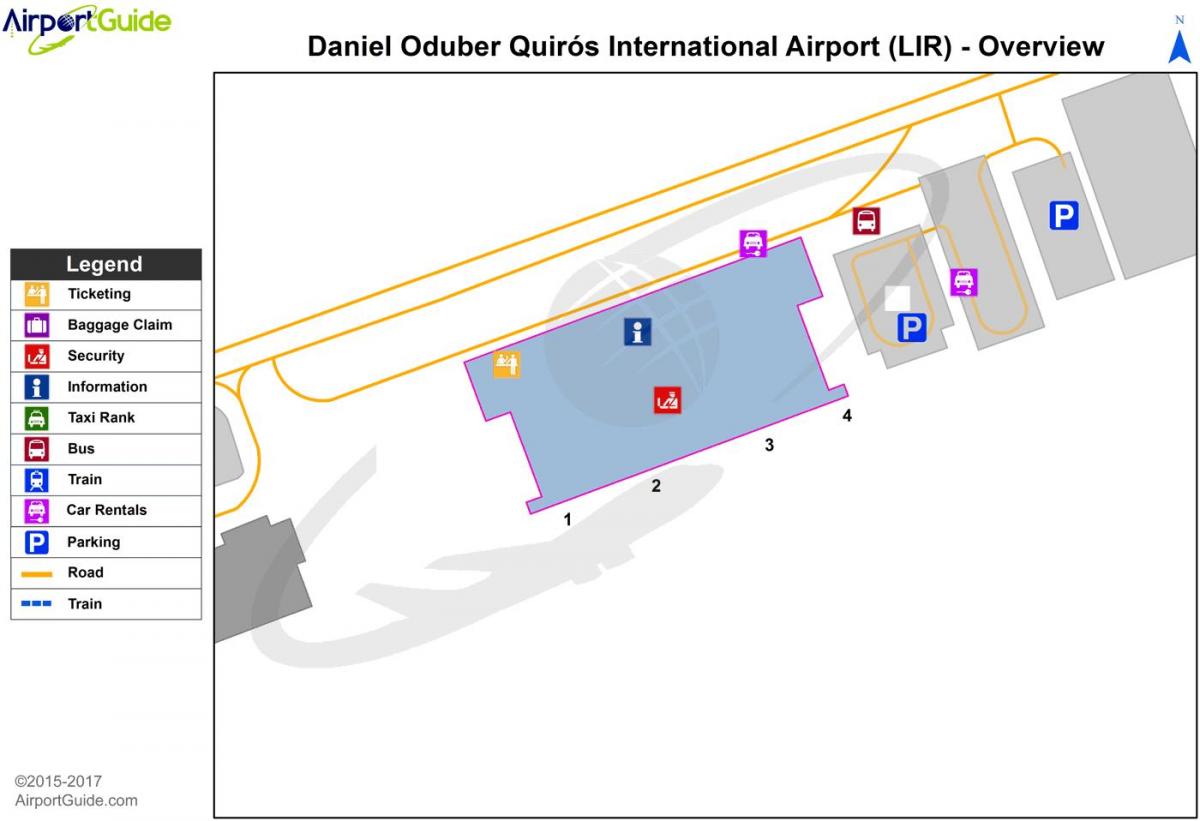 mappa della Liberia airport terminal